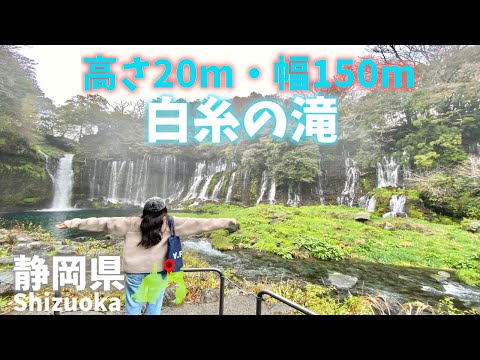 ☆静岡県観光☆高さ20m・幅150mの白糸の滝！Shizuoka prefecture tourism. Shiraito Falls is 20m high and 150m wide!