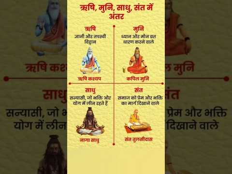 ऋषि, मुनि, साधु और संत में क्या अंतर है? #hinduism #sanatan #culture #peace #hindu #sadhu #rishi