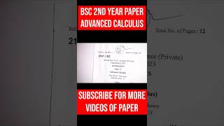 Advanced calculus paper #maths #bsc #bscmaths #exampaper t