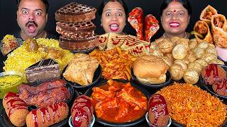 LUCKY STREET FOOD CHALLENGE SPICY NOODLES, PANIPURI, CHATPATEY & CAKE MUKBANG EATING SHOW VIRAL
