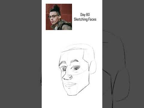 Sketching Faces Day 80 💀#procreate #sketch #face #howtodraw