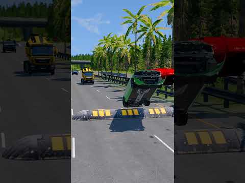 Cars vs Ultra Big Speed Bump - BeamNG.Drive