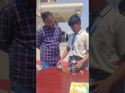 Mini Jet engine Using Soda can #scienceproject #gyanesh #2025 #narayanaschool #chandapura #project