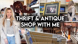 THRIFT + ANTIQUE SHOP WITH ME | HOME DECOR STYLING TIPS