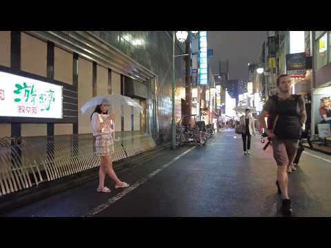 Rain Walk in Tokyo, Japan Travel, Walking in Shinjuku Kabukicho Tour 雨の大久保公園・新宿歌舞伎町をお散歩！ラブホテル街