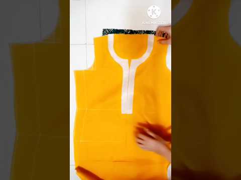 Round Piping Neck With Button Design cutting And Stitching Video/Round kurti Neck Design #kurti