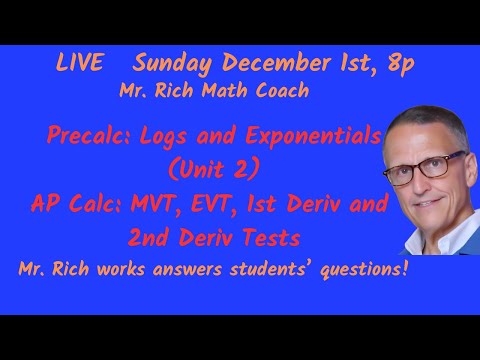 Mr. Rich Q&A Sunday Dec 1, 2024 - AP Precalc and AP Calculations