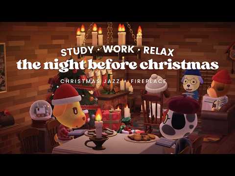 Cozy Winter Cabin 🕯 1 Hour Holiday Jazz with Fireplace Crackles no mid ads 📚 Study | Work Aid 🎧