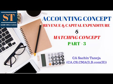 Basic Accounting Concept | Part 3 | Revenue & Capital Expenditure | Matching Concept | Book Keeping