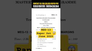 MEG 13 Solved Question Paper June 2025 | MEG 13 Important Questions | Writings From the Margins