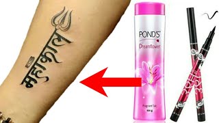 How To Make Mahakaal Tattoo At Home With Pen | DIY Tattoo| by. Ak Tattoo Artist