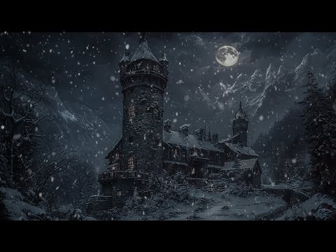 Dark Spooky Eerie Snow Castle: Wind Sounds for Sleeping on Castle Old | Howling Wind | ASMR