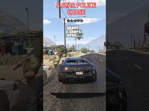 5 ⭐⭐⭐⭐⭐ Star police chase GTA V #gta5 #gta #gtav #gtavi #shorts #gaming #grandtheftauto #gta6 #fyp