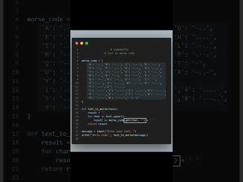 Text to Morse code program in python. #codeswiftz #coding #tutorial # #programming #python
