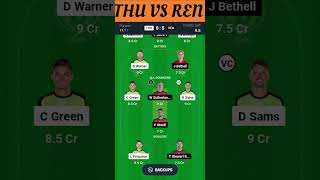 THU vs REN Dream11 Prediction, Sydney Thunder vs Melbourne Renegades Dream11 Team Prediction, BBL14