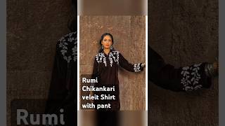 Rumi Chikankari Velvet Straight Shirt with Pant#women #fashiontrends #dress
