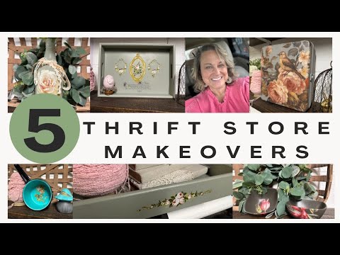 5 New Thrift Store Makeovers/Thrifting for resale/Roycycled Decoupage/Iron Orchid Designs