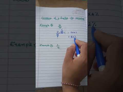 Conversion of a fraction into percentage