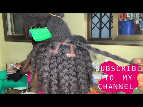 Fluffy Three Strands braids On High Density Type 4B/C Hair. ( No Extensions)🔥🔥