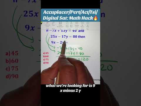 Digital Sat: Math Hack System of Equations!🔥#maths #mathhacks #canyousolve #fyp #systemofequations