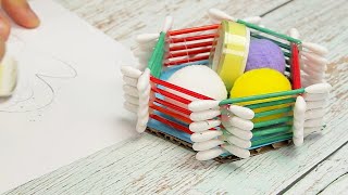 DIY Pen Box! Amazing creative decorating idea with Cotton buds || Everyday Crafts #shorts