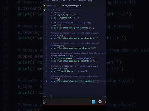 set methods in python