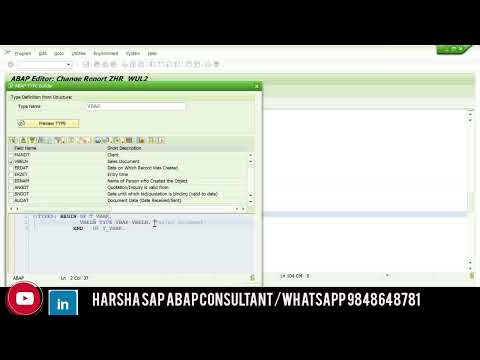 how to declare structure in abap? abap training in telugu