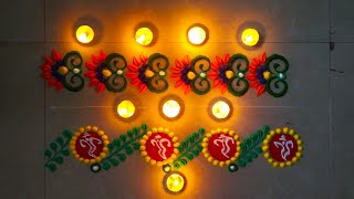 Indoor Border Rangoli for Ganapati - attractive wel Rangoli Designs - by Karishma Dighore