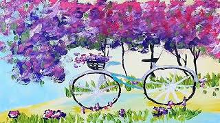 Acrilic Painting  🎨 BICYCLE 🎨| How to Draw | Magic Paintings | Relaxing Music