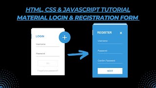 Master web design: Material Login & Registration Form with HTML, CSS, JavaScript | Interactive forms