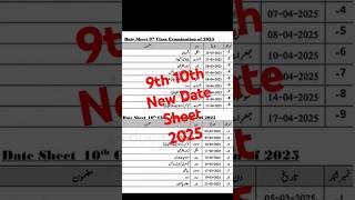 9th 10th New Date Sheet 2025