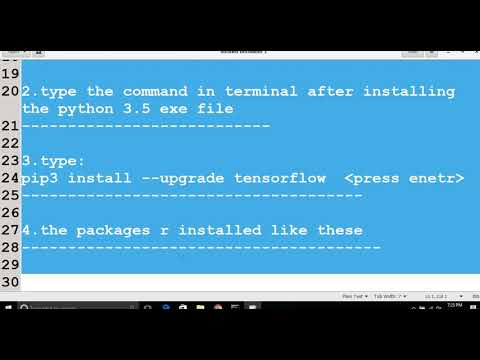 PART 2 :  Install tensorflow on windows 10/7