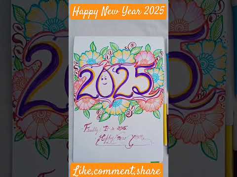 Easy drawing for 2025🌟#shortsfeed#youtubeshorts#ytshortsindia#ytshorts#newyear2025#easydrawingideas