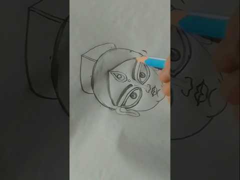 Paper idols face drawing 🌺 | Ma durga face drawing✨ #art #craft #drawing #trending #shorts