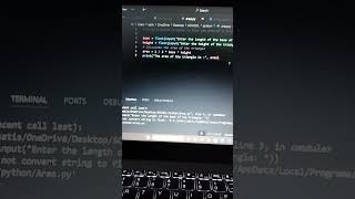 Area Python Programming in Visual Studio #coding #pyhton #computer #codewithharry #apnacollege