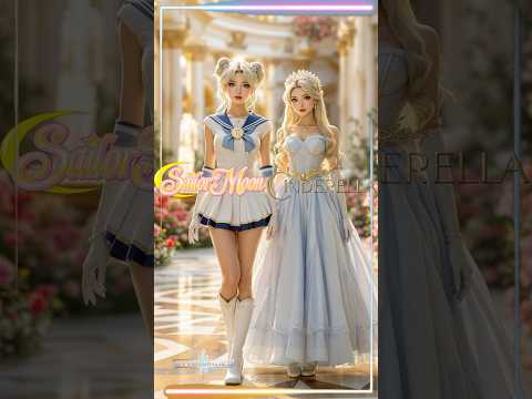 Cinderella & Sailor Moon Fusion 🌙👑 | Realistic AI Animation Transformation #disney  #sailormoon