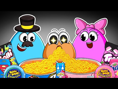 ASMR MUKBANG 🍩🍞 Pou Family & Convenience Store Food Challenge | Tastytoon
