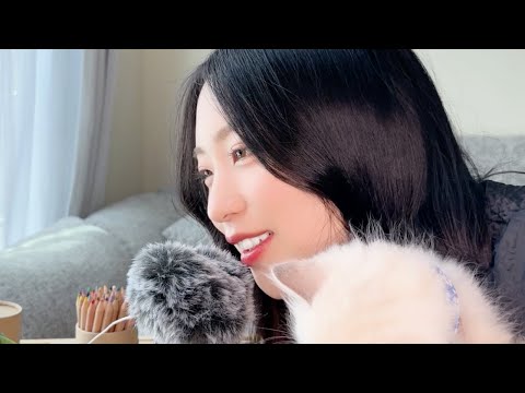 ASMR｜Whisper chat during relaxing time (time for drawing with kittens)