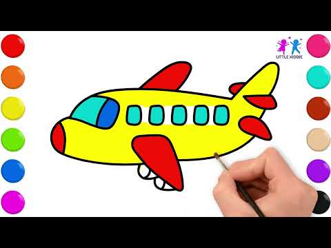🎨 Draw & Color an Airplane✈️ | Fun & Easy Art Tutorial for Kids!