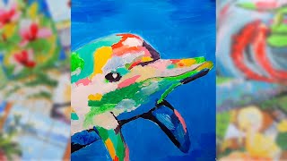 Acrilic Painting  🎨 DOLPHIN 🎨| How to Draw | Magic Paintings | Relaxing Music