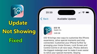 iOS 18 Update Not Showing in iPhone 15 Pro | Fix iOS 18 Update Not Showing