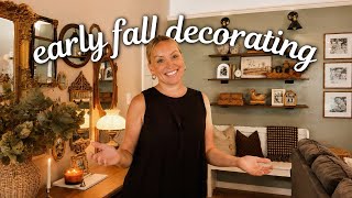Living Room Decorating! Step by Step Shelf Styling Ideas for Early Fall!🍂