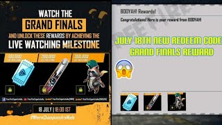 Grand finals redeem code came guys🔥🔥🔥 || Time only Today left don't miss it || Garena free fire