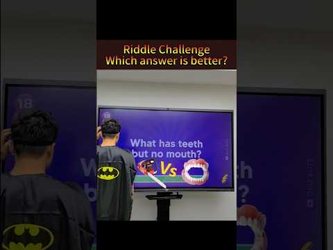 Which answer do you think is better?#riddles #riddle #riddlechallenge #interactivedisplay