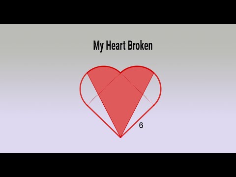Find Area of Shaded Region in the Heart. | 2 solutions.