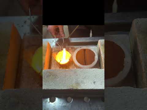 Casting a 100 g GOLD INGOT to make a 100 gram gold bangle