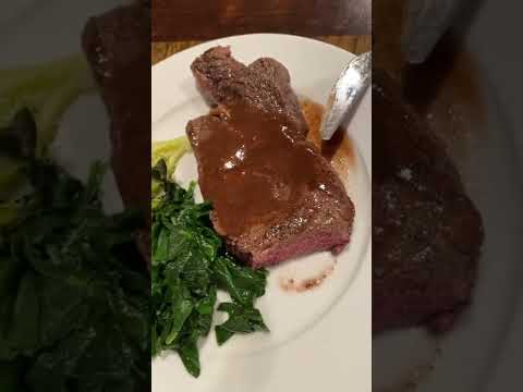 Self cooked Ribeye Steak and Spinach saute