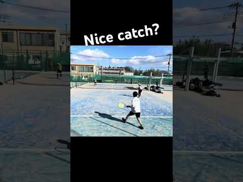 【珍プレー】ナイスキャッチ？ #テニス #tennis #lpt #nicecatch #smash #hero #考えるより先に体が動いていた #shorts