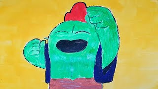 Brawl Stars  SPIKE 🎨| How to Draw | Acrilic Painting  | Relaxing Music