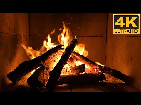 🔥 Relaxing FIREPLACE (1 Hours) with Burning Logs and Crackling Fire Sounds for Stress Relief 4K UHD